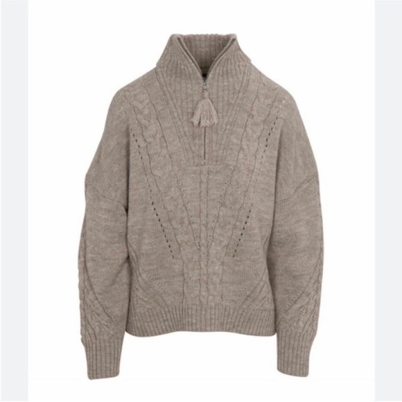 360 Cashmere Sweaters - 360 Cashmere wool Alpaca blend half zip sweater in oatmeal NWT